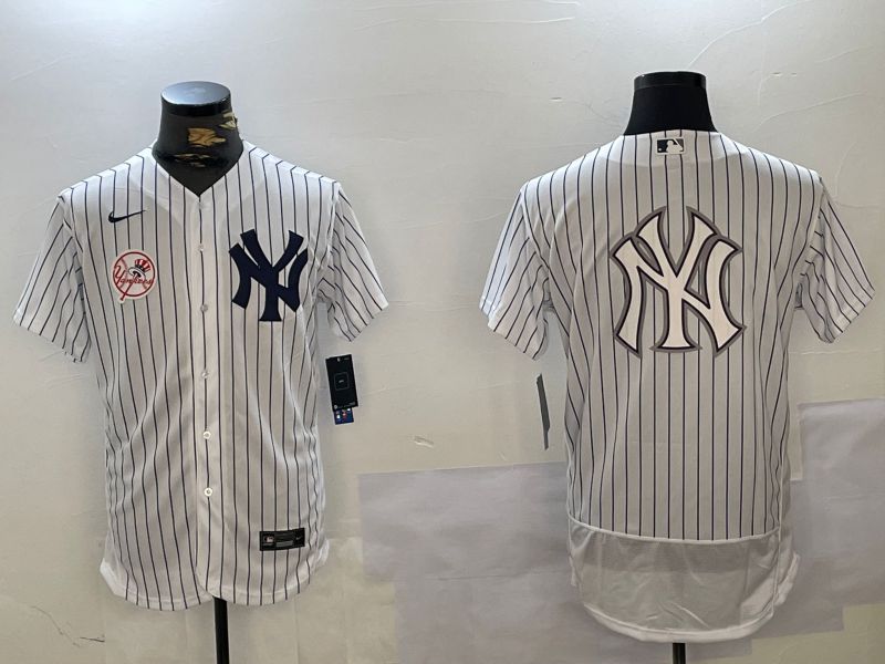 Men New York Yankees Blank White stripe Elite 2024 Nike MLB Jersey style 101616->new york yankees->MLB Jersey